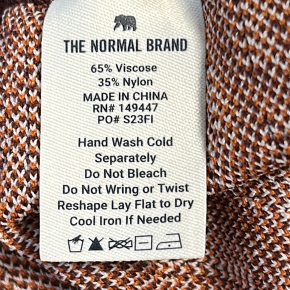 The Normal Brand Marilyn Knit Straight Leg Pant Brown Cream size Large - Picture 13 of 15